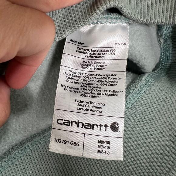 Carhartt Women's Relaxed Fit Midweight Logo Sleeve Graphic Sweatshirt Sz M - Picture 6 of 13